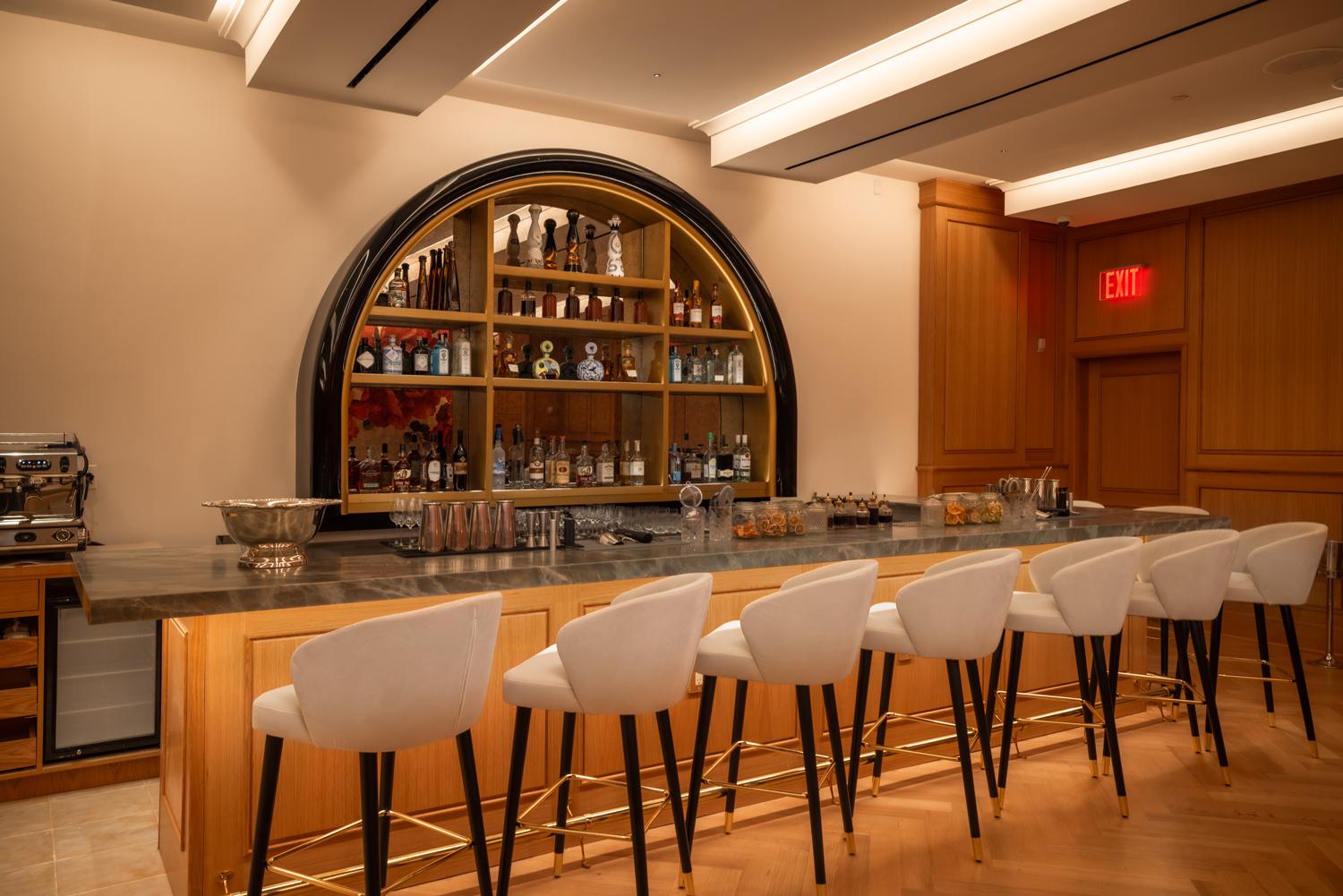 Bar and wine program at Castell’s, a kosher Italian restaurant in Brooklyn