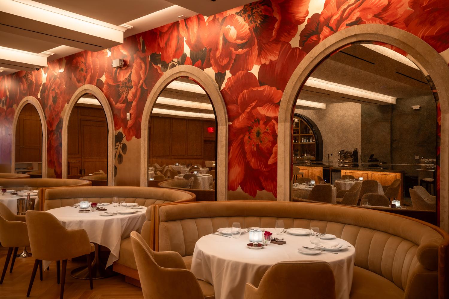The dining room at Castell’s Kosher Italian Restaurant in Brooklyn, luxury fine dining